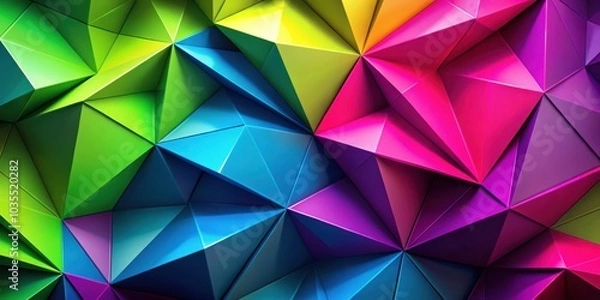 Fototapeta Abstract Geometric Pattern with Vibrant Polygonal Shapes in Multiple Colors