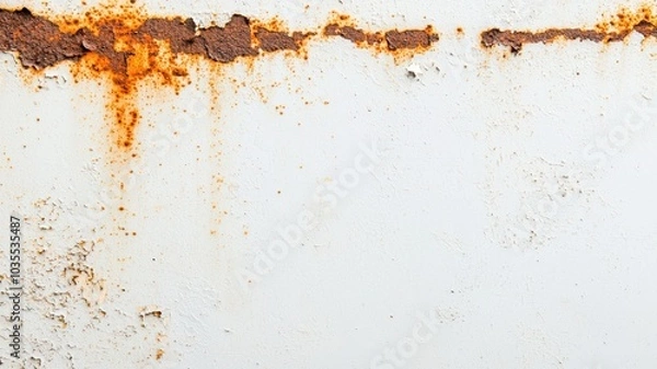 Obraz Rusty metal surface with white background, showing texture and corrosion detail.