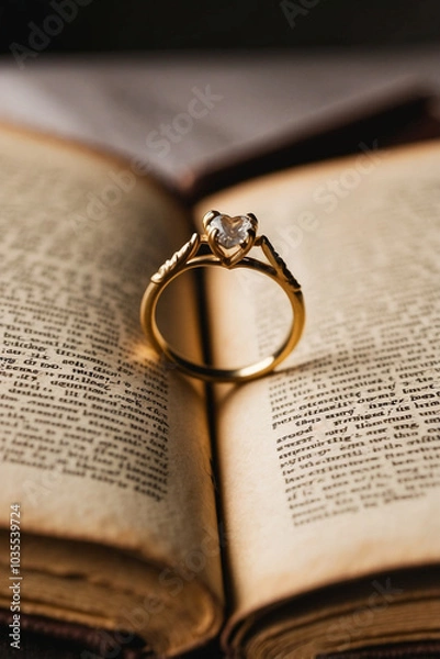 Obraz A ring on a  book.