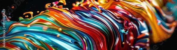 Fototapeta A Close-up Shot of a Cyber-cultural brushstrokes, diverse paint swirls