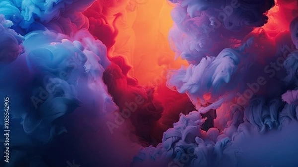 Fototapeta A Close-up Shot of a Abstract diversity storm, swirling cultural clouds