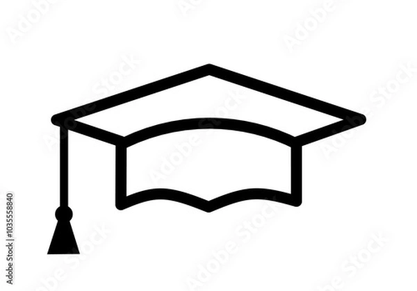 Fototapeta graduation cap icon with trendy design