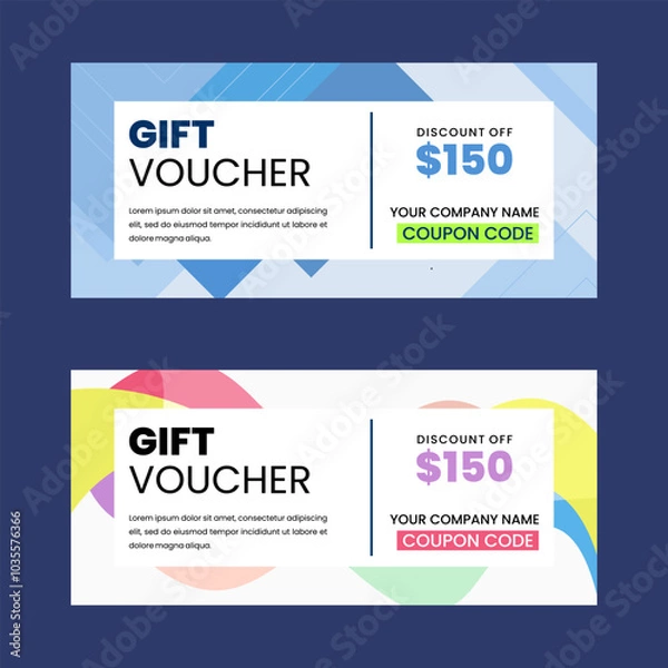 Obraz Colorful gift voucher horizontal banners