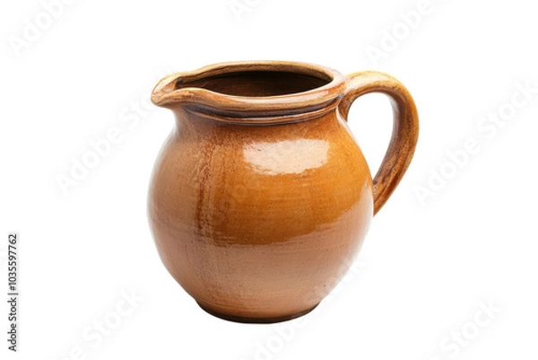 Fototapeta Elegant Ceramic Pitcher Isolated on transparent Background for Home Decor and Culinary Uses