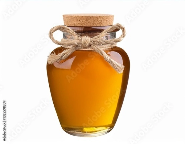 Fototapeta Jar of honey with cork top