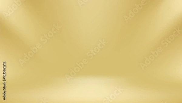 Obraz Gold studio background. Abstract gradient backdrop presentation product design. Vector illustration.