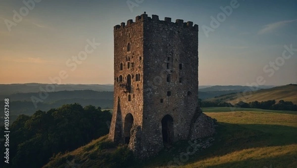 Fototapeta An ancient archer tower with a captivating story to tell