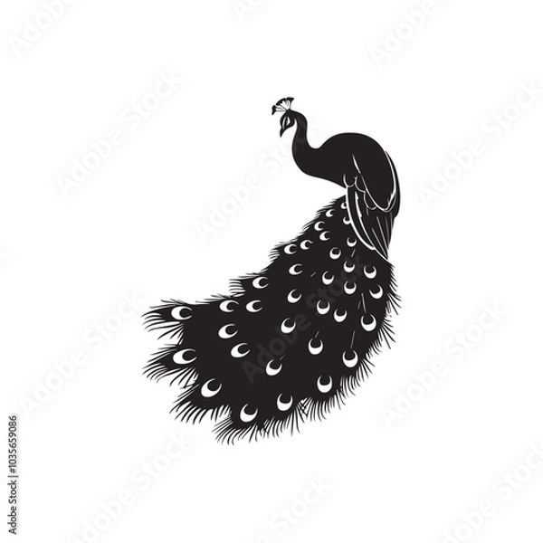 Obraz The peacock Silhouette vector