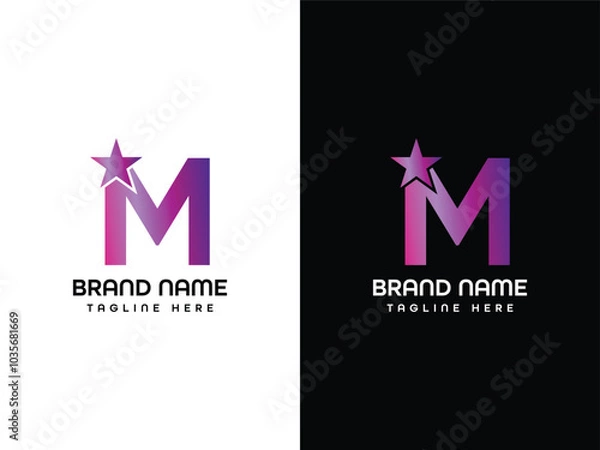 Obraz M letter Leaf Logo Aeroplane logo Design  Template