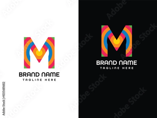 Obraz M letter Leaf Logo Aeroplane logo Design  Template