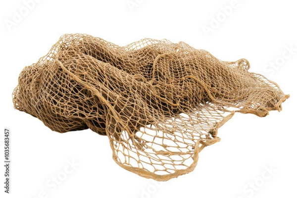 Fototapeta Fishing Net Isolated on a transparent Background for Use in Fishing Industry Marketing and Design Projects
