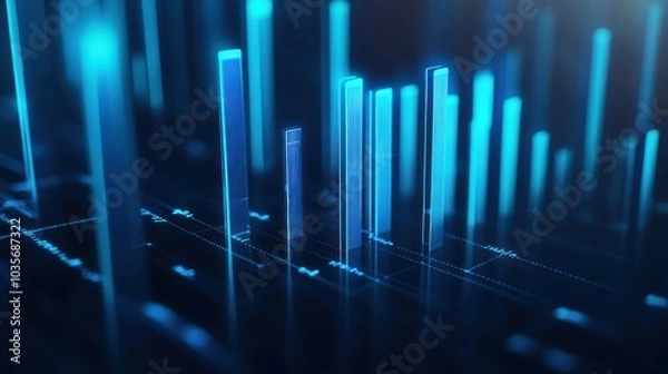 Fototapeta Abstract Blue Data Visualization