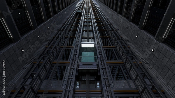 Obraz An open Elevator shaft at the business center