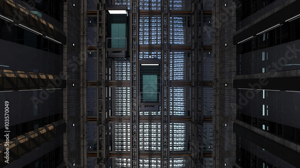 Obraz An open Elevator shaft at the business center