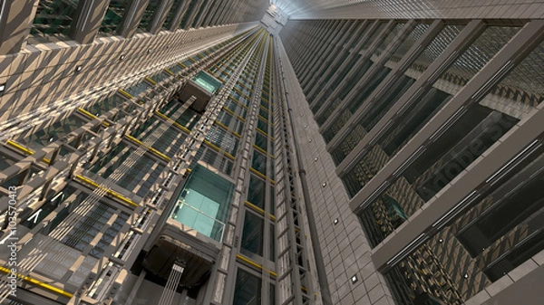 Obraz An open Elevator shaft at the business center