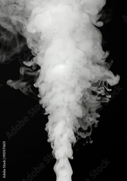 Obraz white smoke cloud on black background