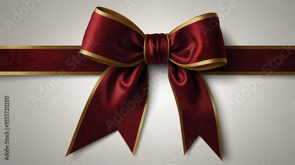 Fototapeta Classic Christmas Velvet Bow Clipart Design