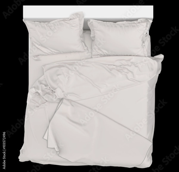 Obraz Bed with pillows and a blanket