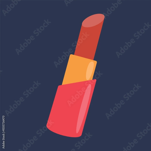 Obraz red lipstick in flat vector design.