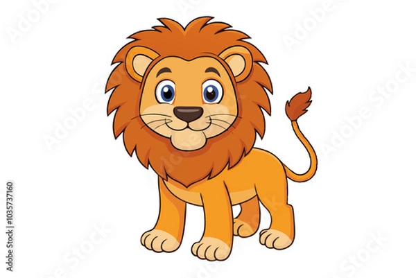 Obraz Lion cartoon vector illustration