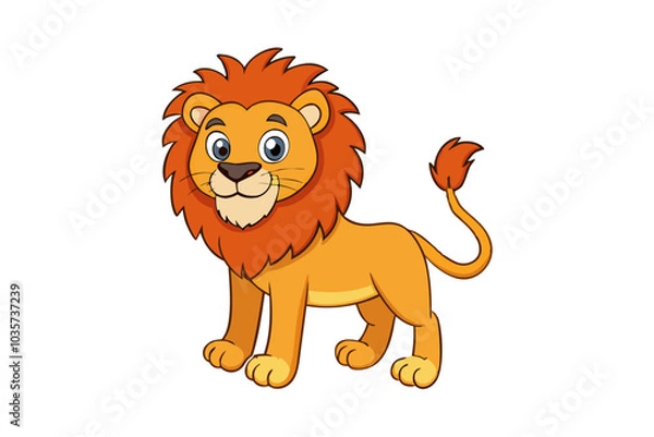 Obraz Lion cartoon vector illustration
