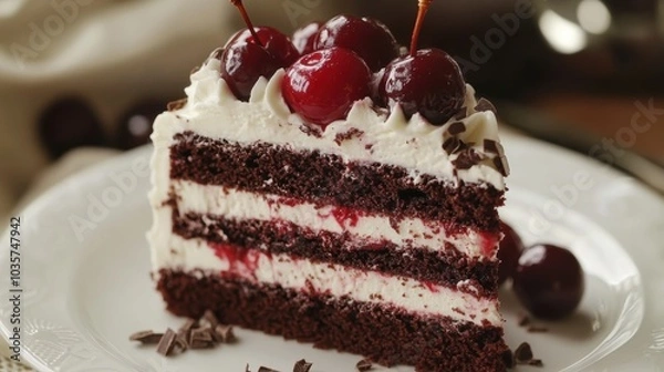 Fototapeta Black Forest Cake Slice.