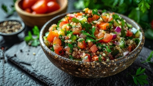 Fototapeta Traditional Peruvian salad with quinoa