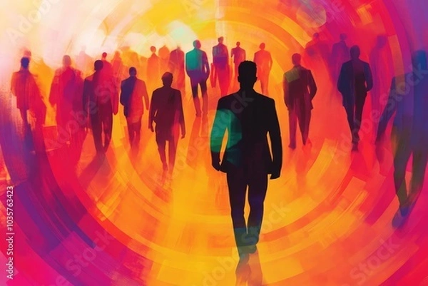 Fototapeta Focused Business Leader. AI generated illustration.