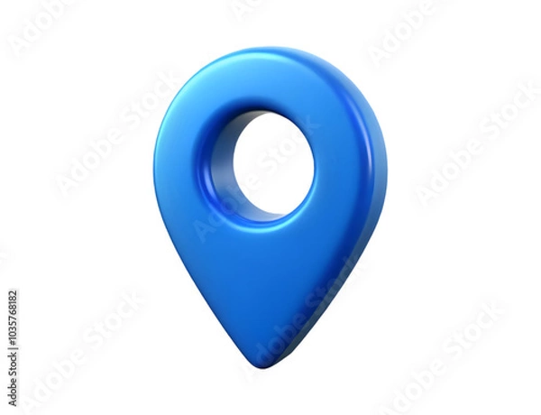 Fototapeta Blue 3D location pin icon isolated on transparent background