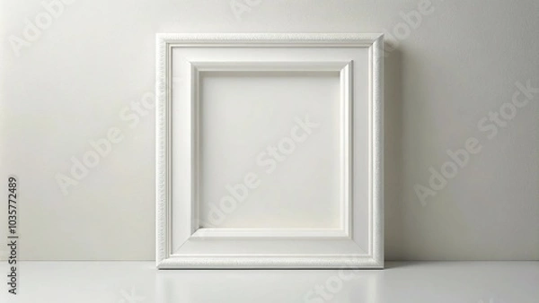 Fototapeta Abstract white frame design with leading lines isolated on white background