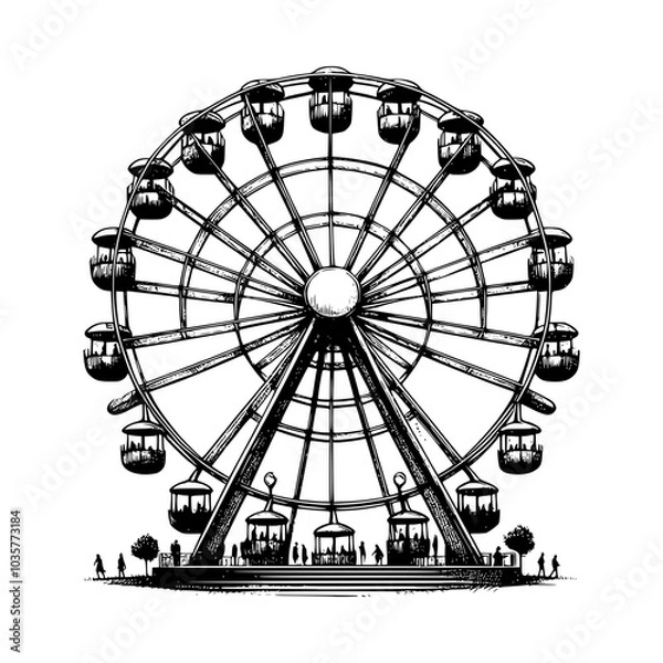 Obraz Ferris Wheel Sketch Style