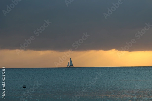 Obraz Sailing at sunset