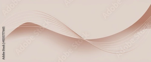 Fototapeta Warm Beige Background with Gentle Curves and Lines