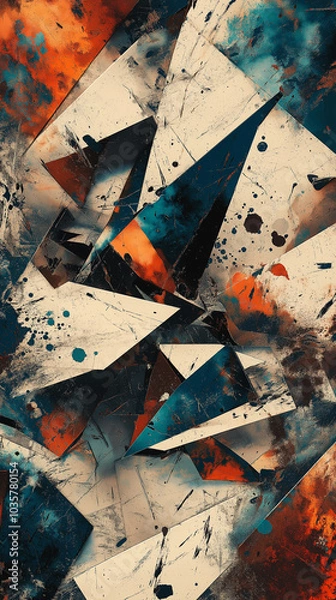 Fototapeta Abstract Grunge Design with Geometric Patterns