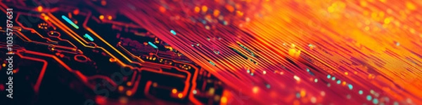 Obraz red and yellow abstract computer