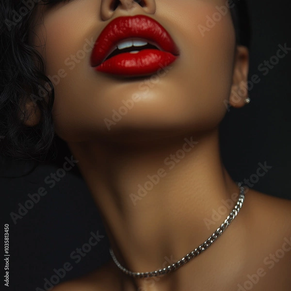 Obraz Close up on woman's lips.	