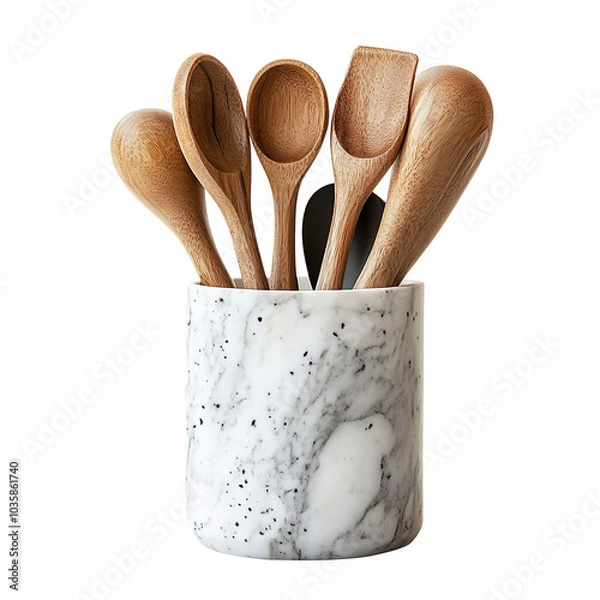Obraz Marble utensils storage isolated on transparent background