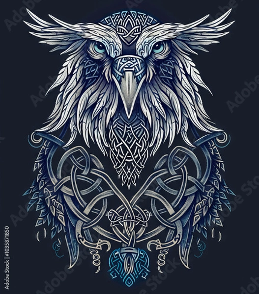 Obraz Owl with Celtic pattern tattoo design