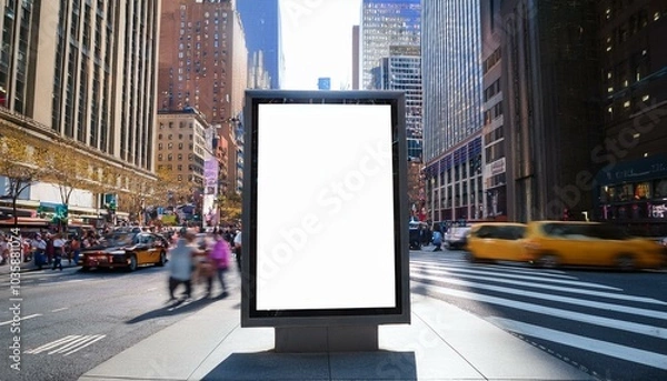 Fototapeta mockup of an empty billboard in times square new york city