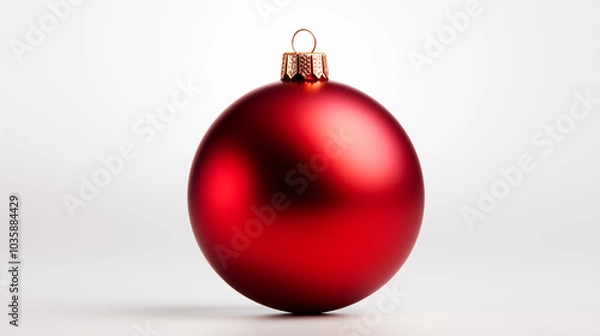 Fototapeta red christmas ball  isolated on white background