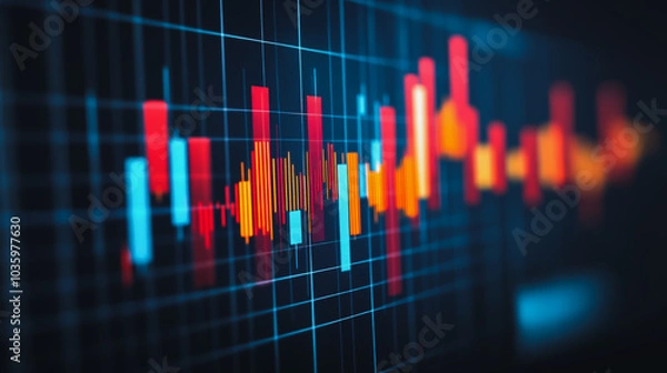 Fototapeta Abstract business  and charts and graphs with statistics to innovative analyze business potential and forecast future development of companies growth.