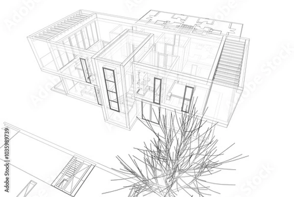 Fototapeta house plan blueprint