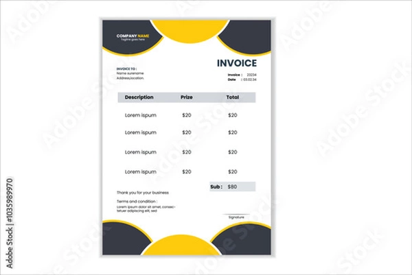 Obraz Invoice Layout Template design two color.