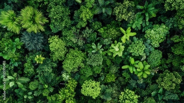 Obraz Aerial View of Lush Green Rainforest Canopy
