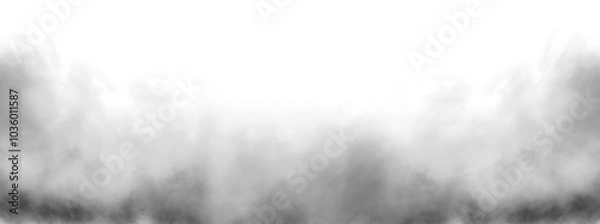 Obraz Smoke Texture overlays on transparent background. Misty effect, text or space, Design element,  Abstract black gray texture. Png image.