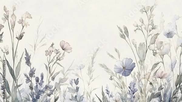 Fototapeta Soft Watercolor Floral Background Design