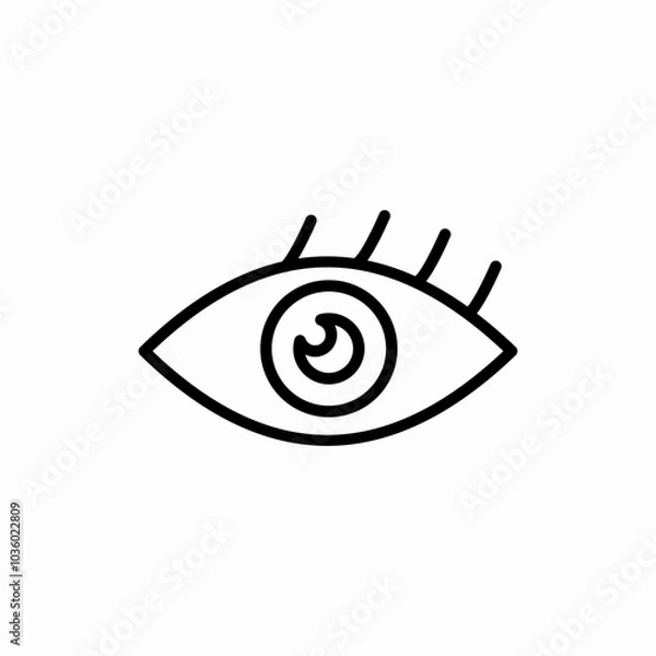 Fototapeta simple eye icon sign vector
