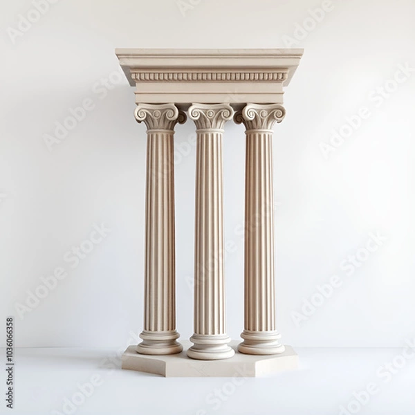 Fototapeta roman column in minimal style on empty background