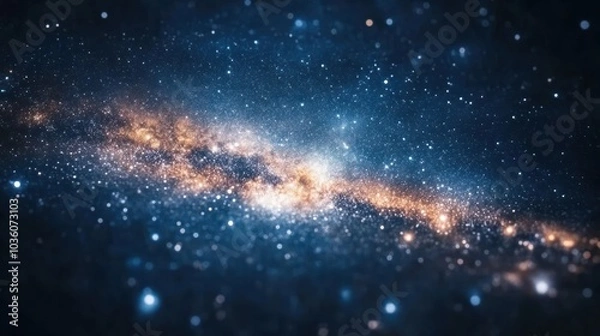Fototapeta Close-up of Milky way galaxy with stars and space dust in the universe, Long exposure photograph, with grain