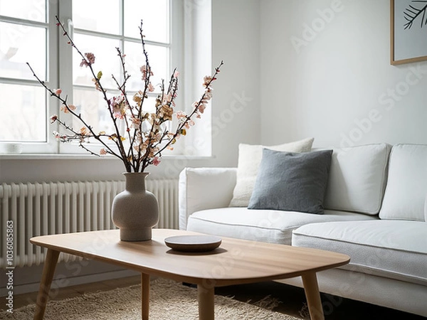 Fototapeta Interior Design. Architecture. Computer generated image of living room. Architectural Visualization. 3D rendering.